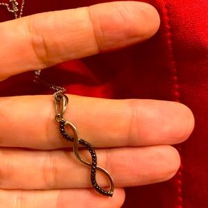 Black diamond pendant with adjustable necklace